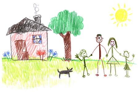 child's drawing of home